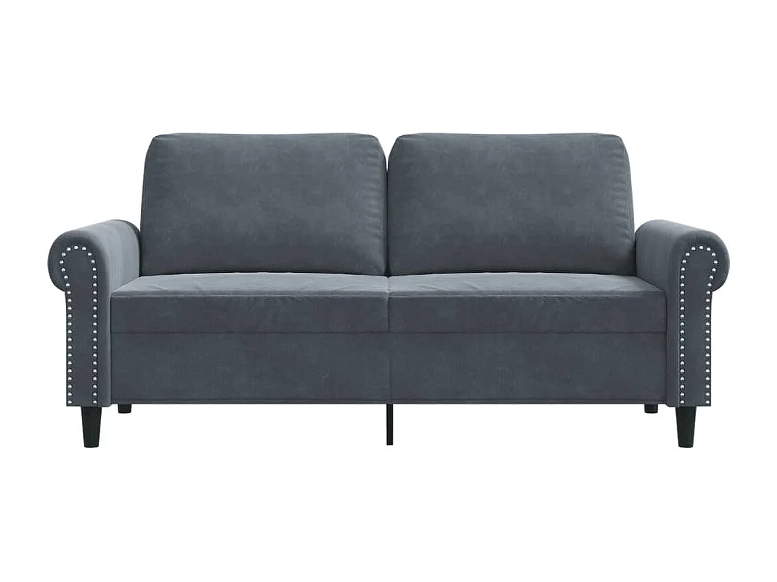 2-Sitzer-Sofa Dunkelgrau 140 cm Samt