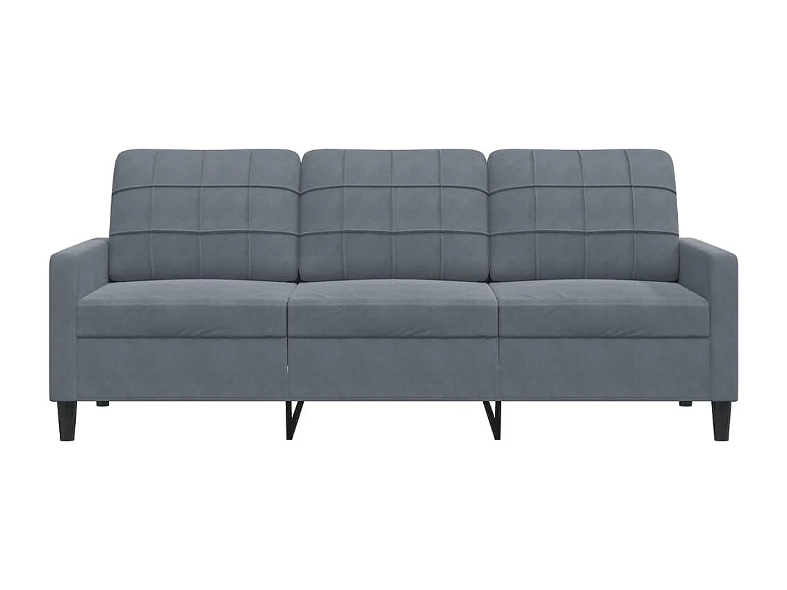 Canapé à 3 places Gris foncé 180 cm Velours