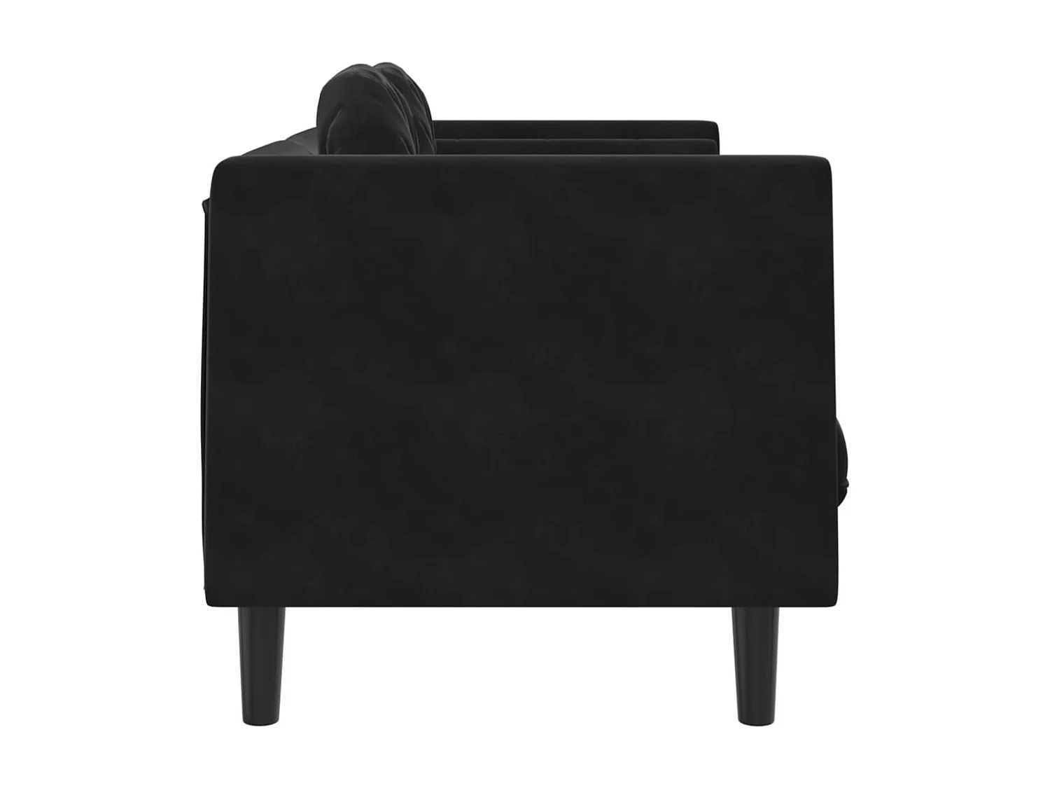 Sofá com almofadões 2 lugares veludo preto