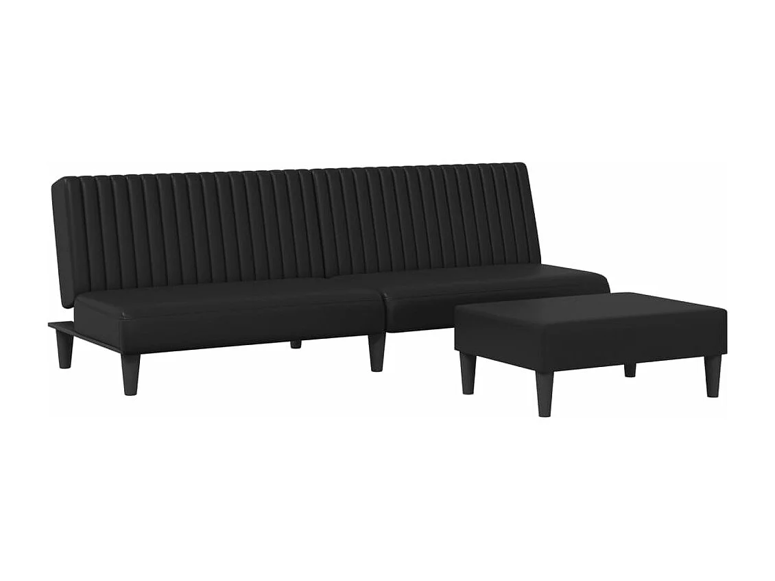 Set di Divani 2 pz Nero in Similpelle