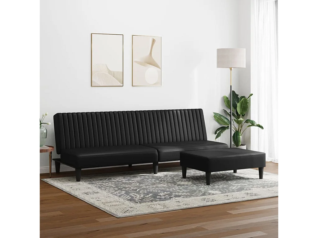 Set di Divani 2 pz Nero in Similpelle