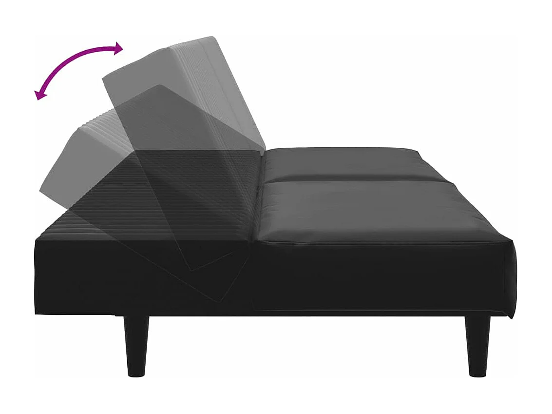 Ensemble de canapés 2 pcs noir similicuir