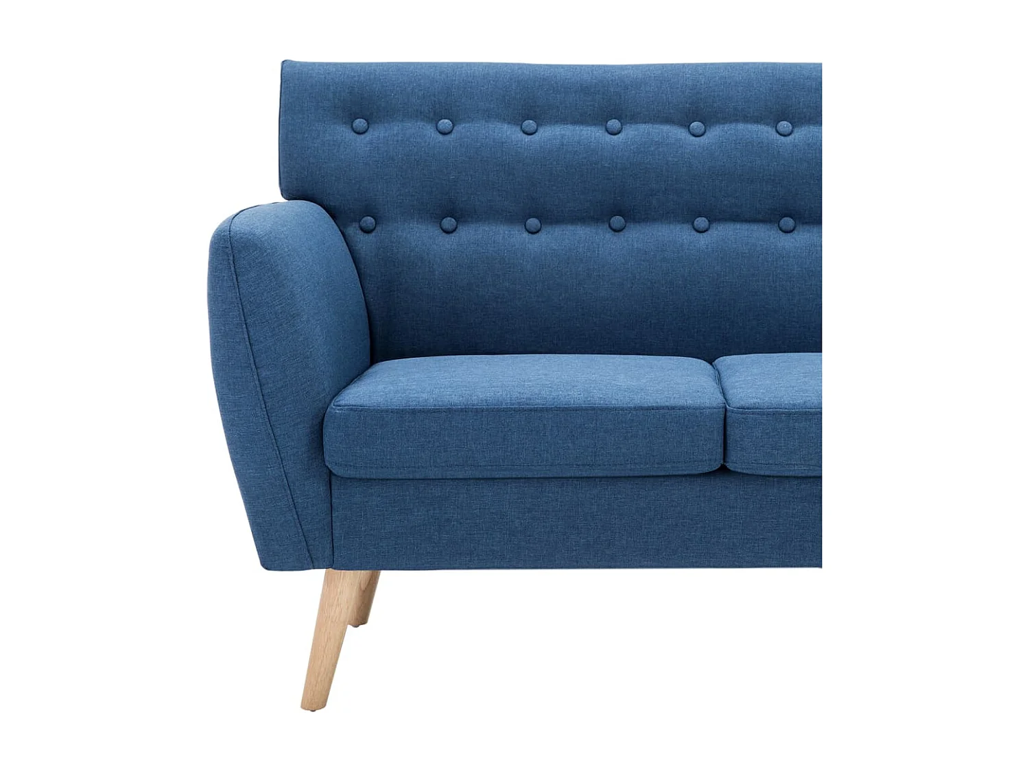 Divano a 3 Posti Rivestito in Tessuto 172x70x82 cm Blu