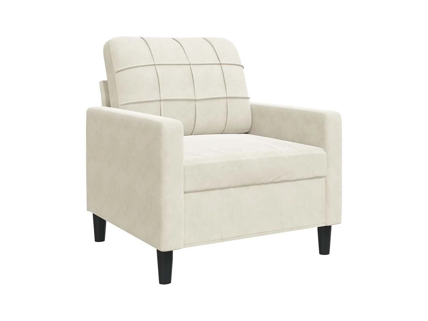 Set di Divani 4 pz con Cuscini e Rinforzi Crema in Velluto