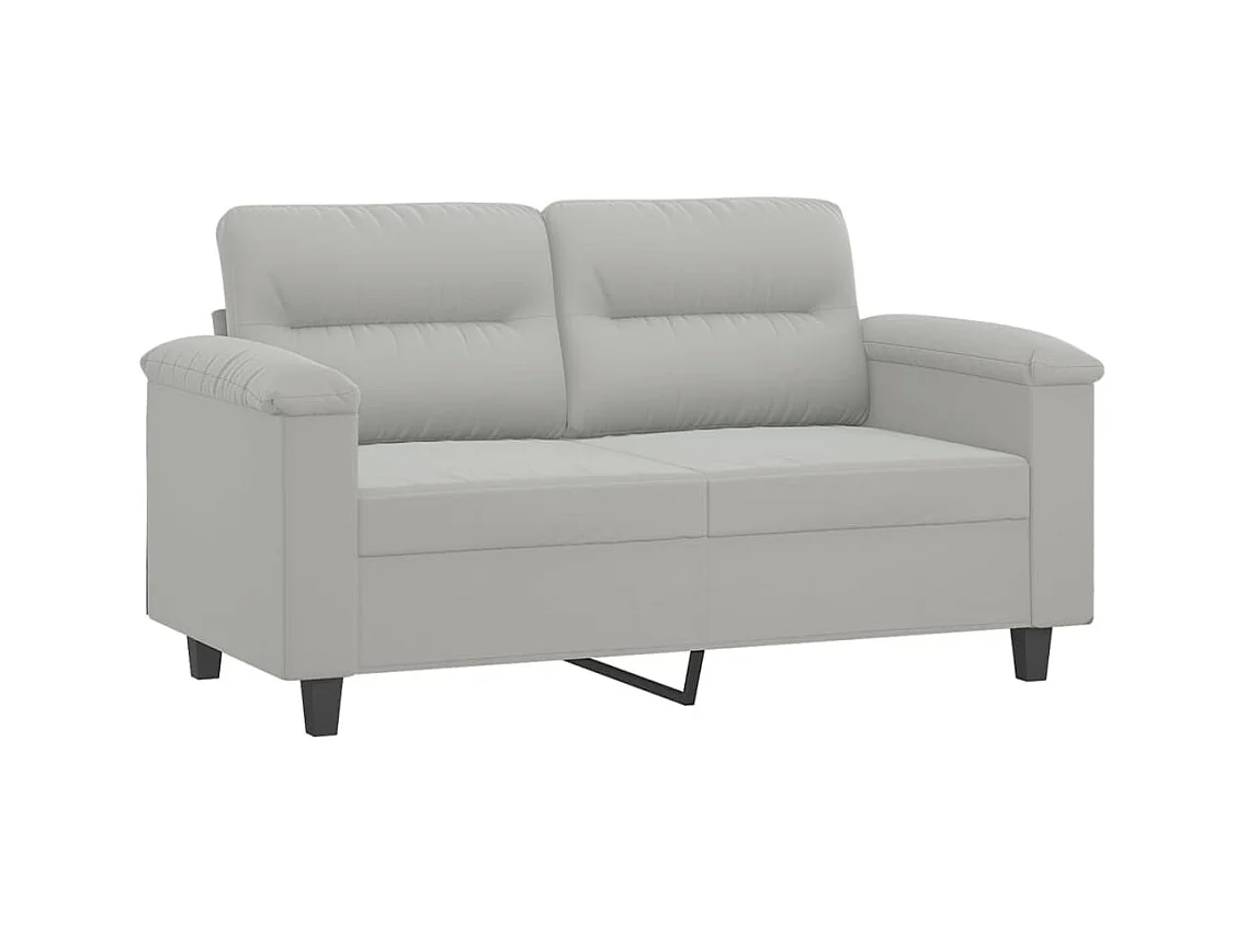 3-delige Loungeset met kussens microvezelstof lichtgrijs