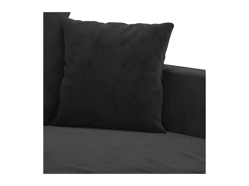 Set di Divani 2 pz con Cuscini Nero in Velluto