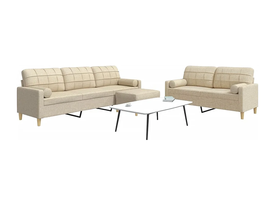Ensemble de canapés 3 pcs repose-pied et coussins décoratifs