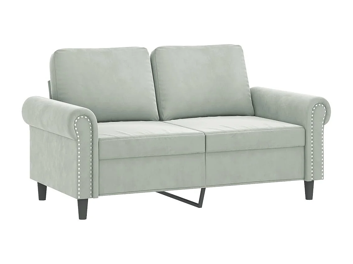 Set di Divani 4 pz con Cuscini Grigio Chiaro in Velluto