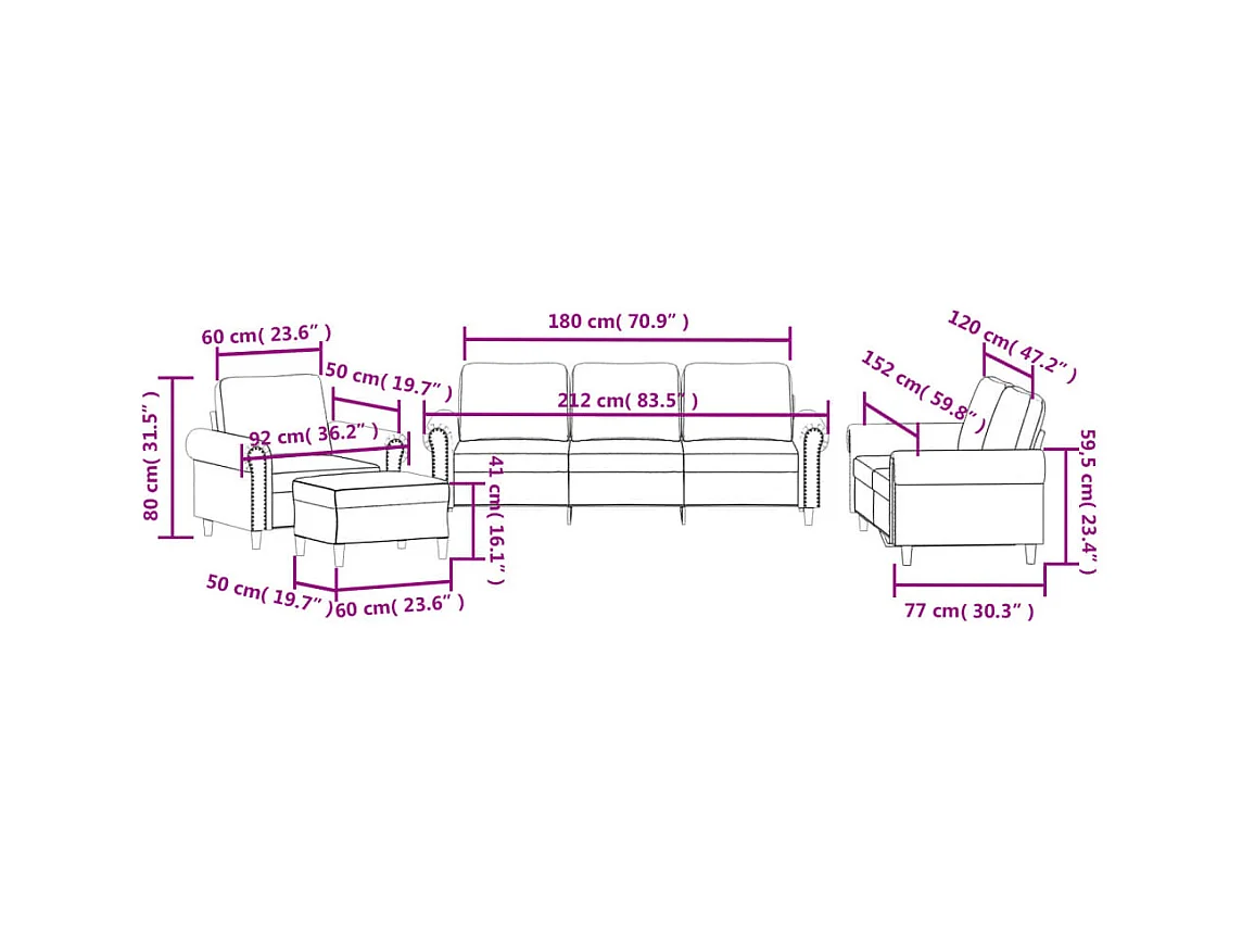 Juego de sofás con cojines 4 piezas terciopelo gris claro