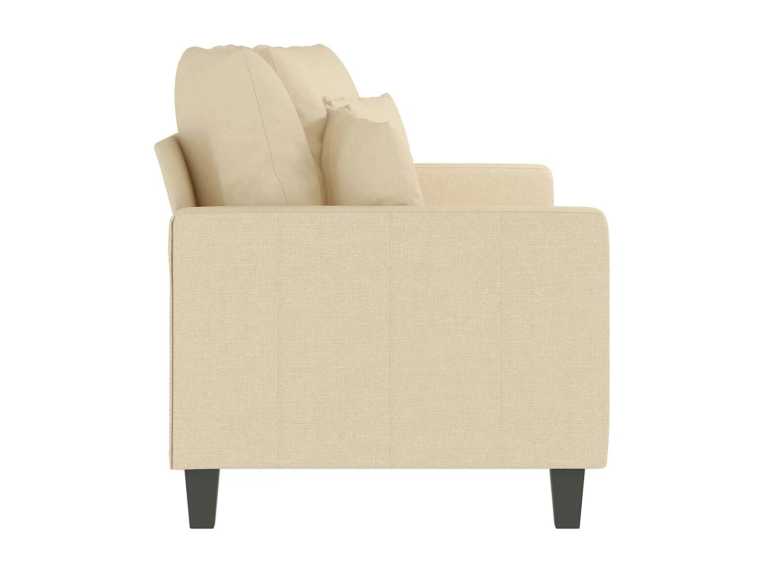 Canapé à 2 places Crème 140 cm Tissu