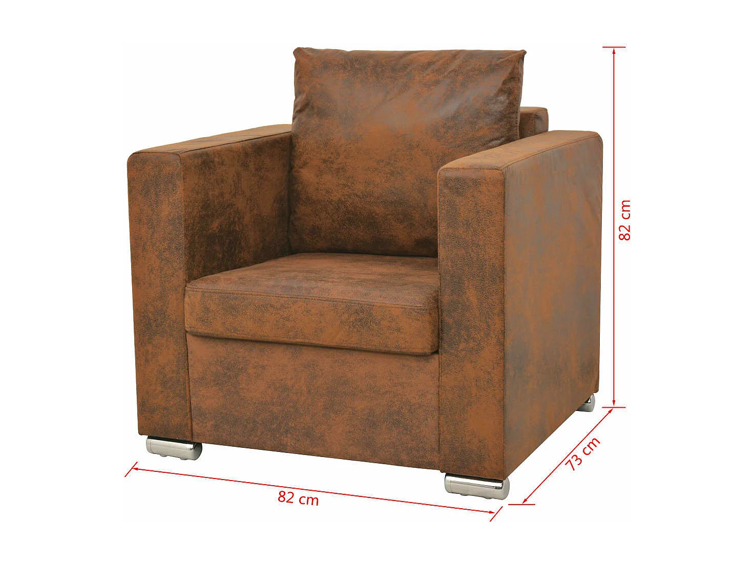 Ensemble de canapés 3 pcs cuir daim synthétique