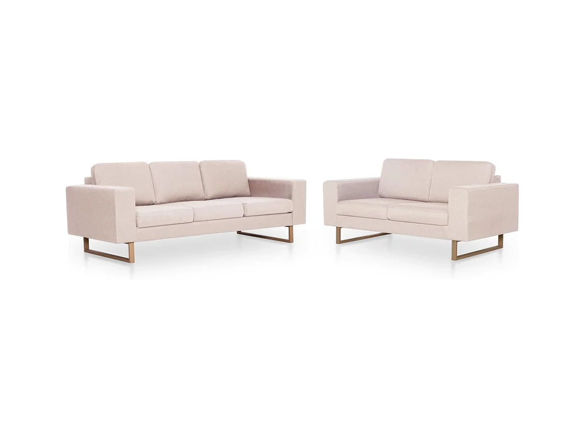 Ensemble de canapé 2 pcs tissu crème