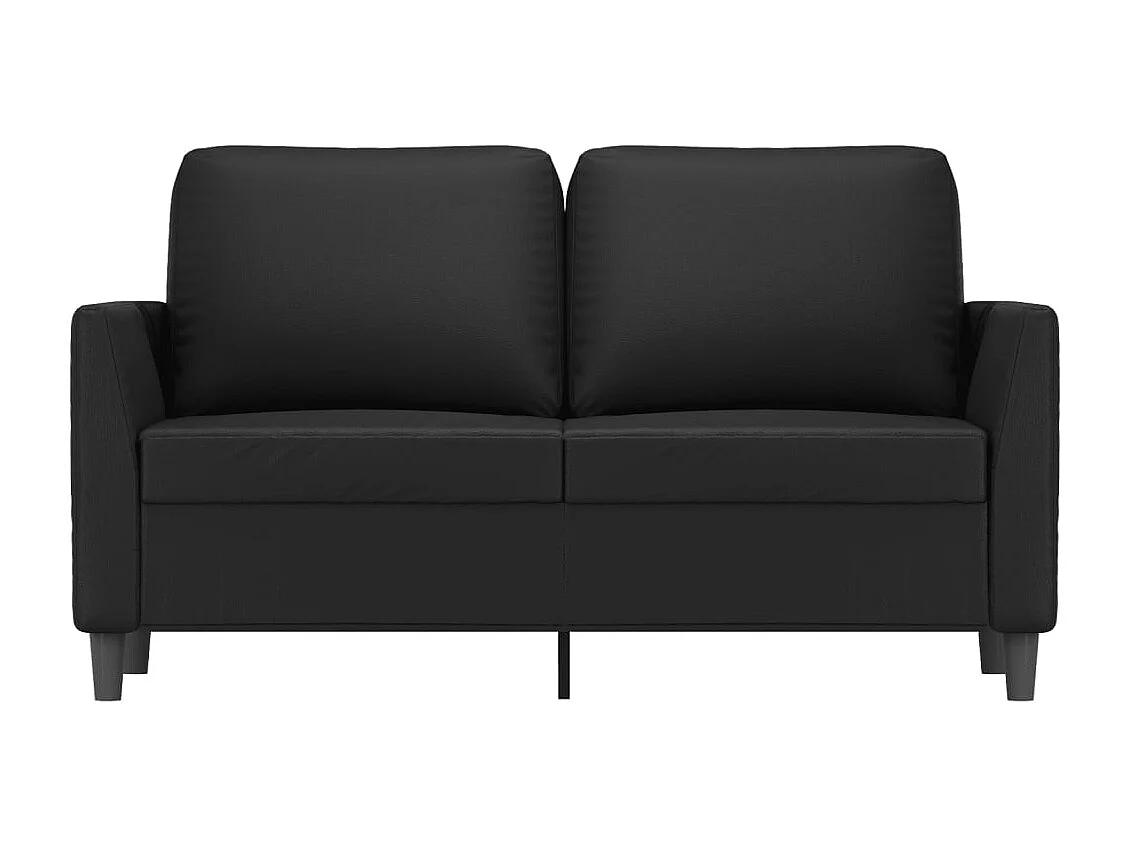Sofá de 2 lugares 120 cm couro artificial preto