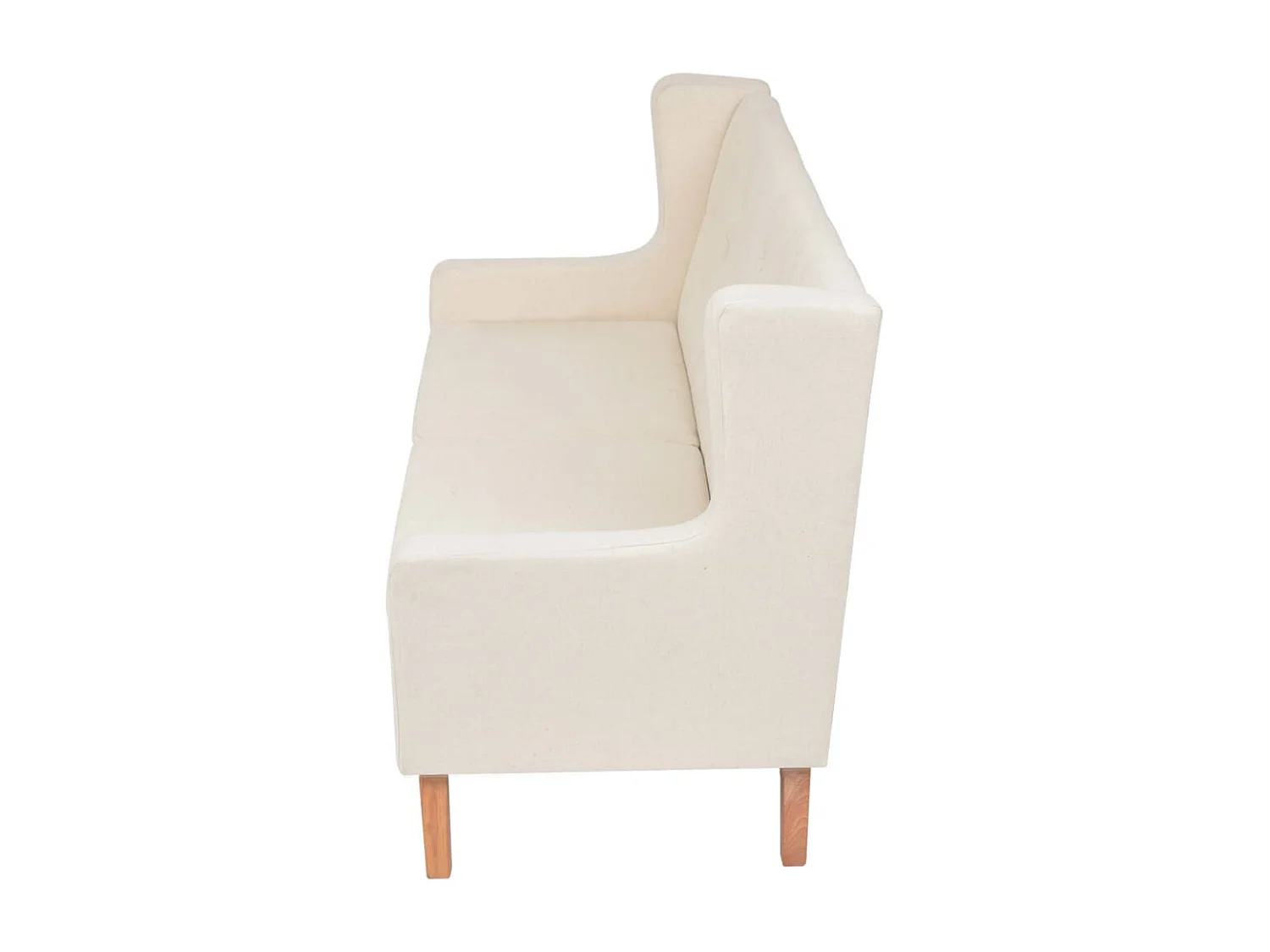 Conjunto de sofás 3 piezas tela blanco crema