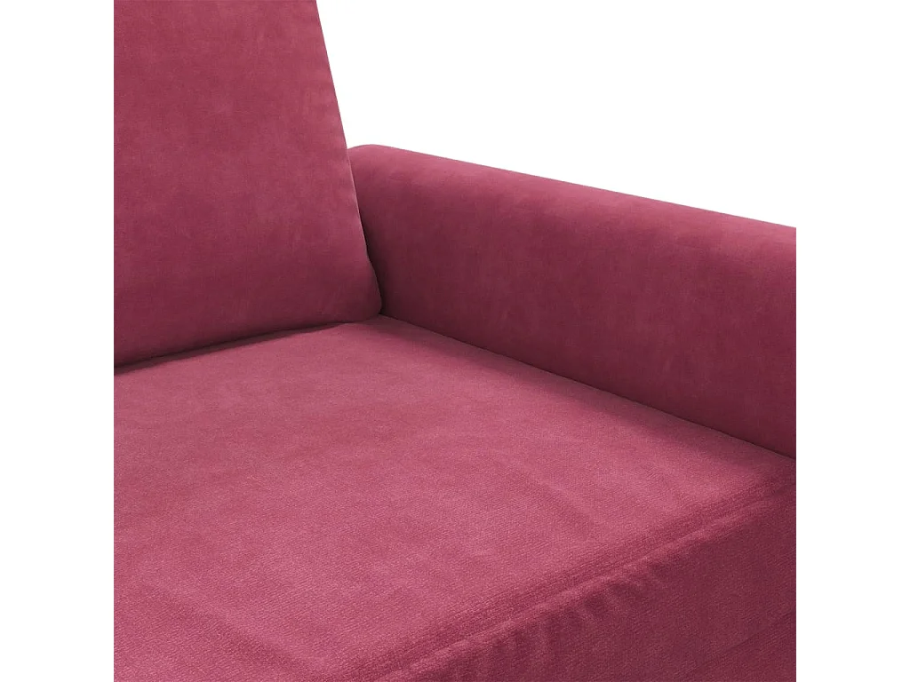 Canapé à 3 places Rouge bordeaux 180 cm Velours