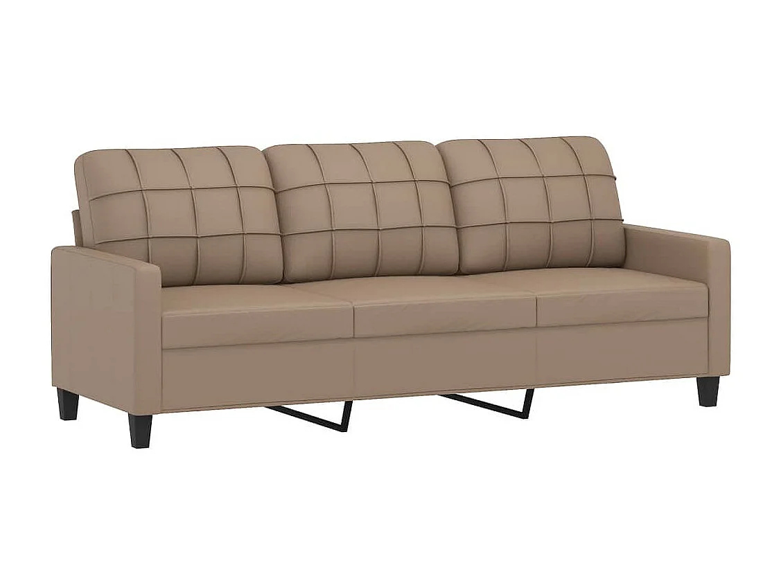 3-delige Loungeset met kussens kunstleer cappuccino