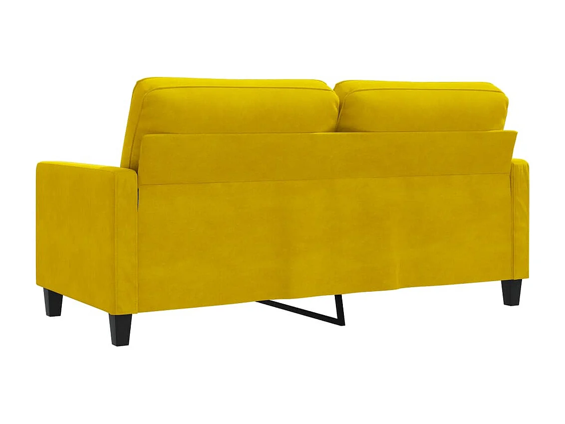 Canapé à 2 places Jaune 140 cm Velours