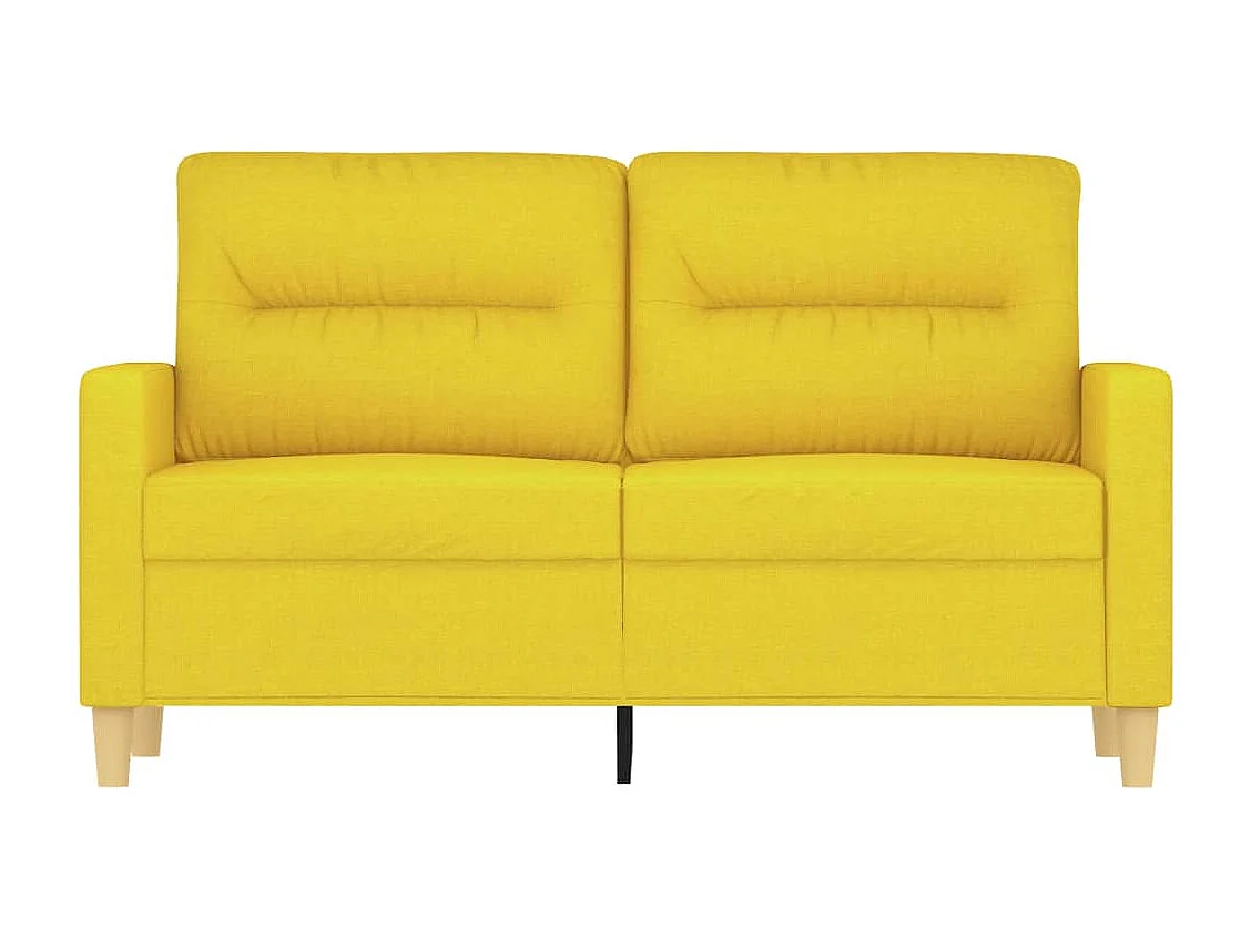 Sofá de 2 plazas de tela amarillo claro 120 cm
