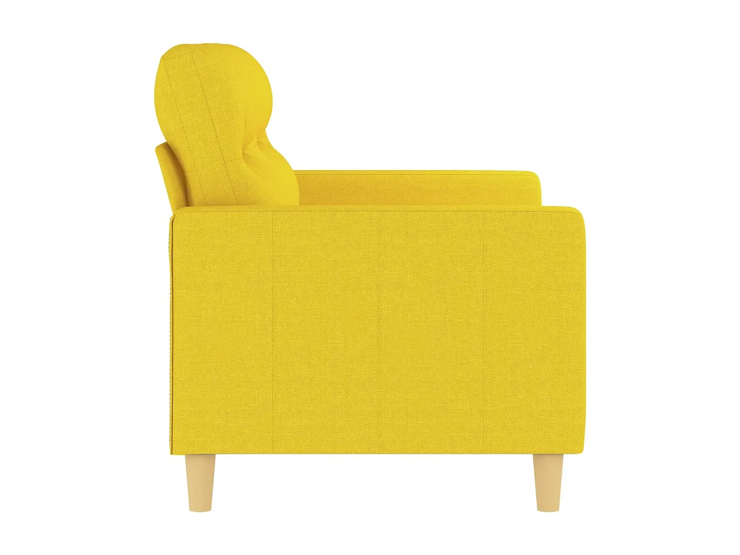 Divano a 2 Posti Giallo Chiaro 120 cm in Tessuto