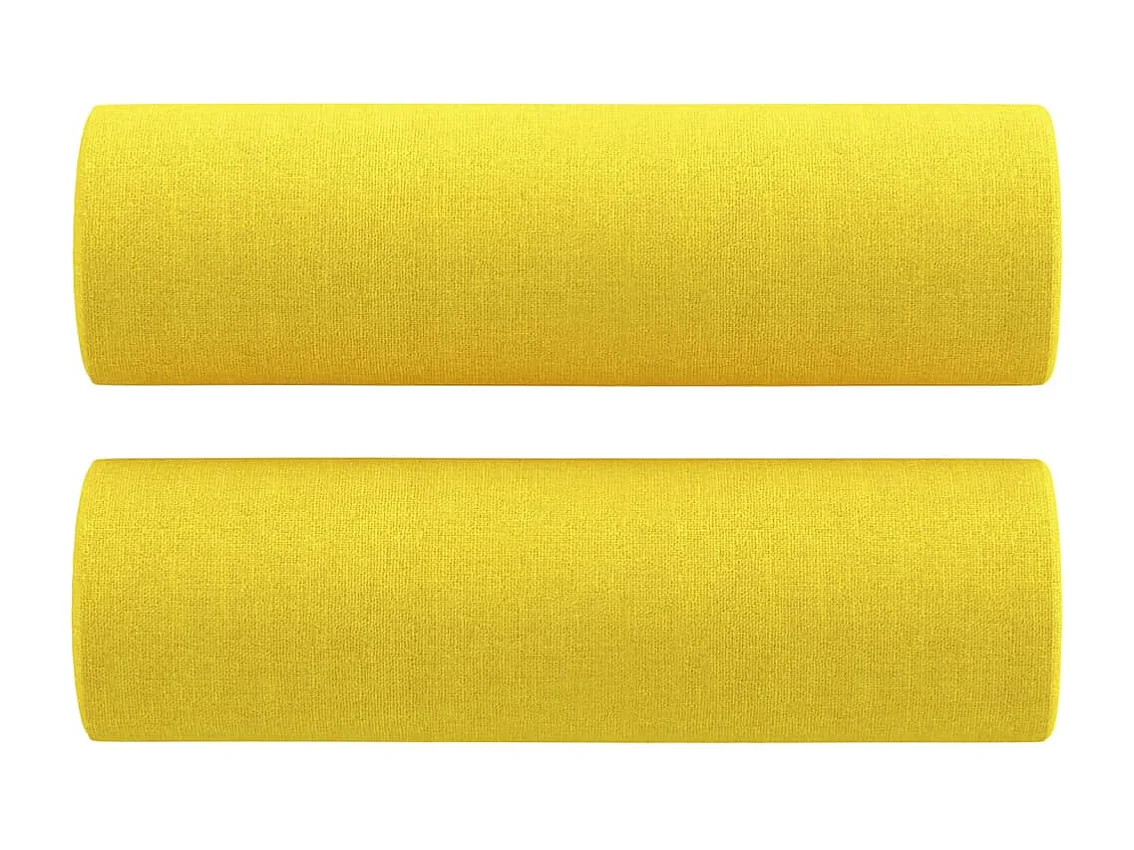 Sofá 2 lug. + almofadas decorativas 140 cm tecido amarelo-claro