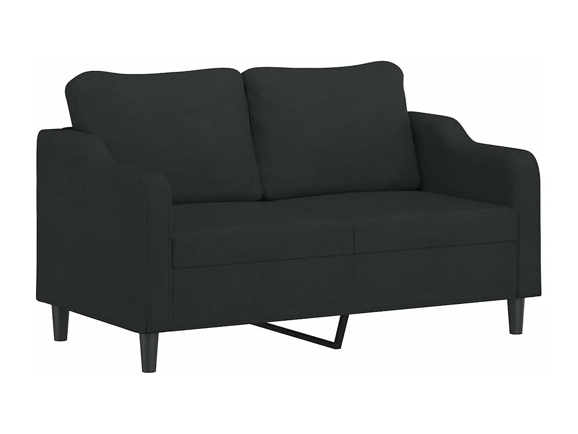 Ensemble de canapés 3 pcs avec coussins noir tissu