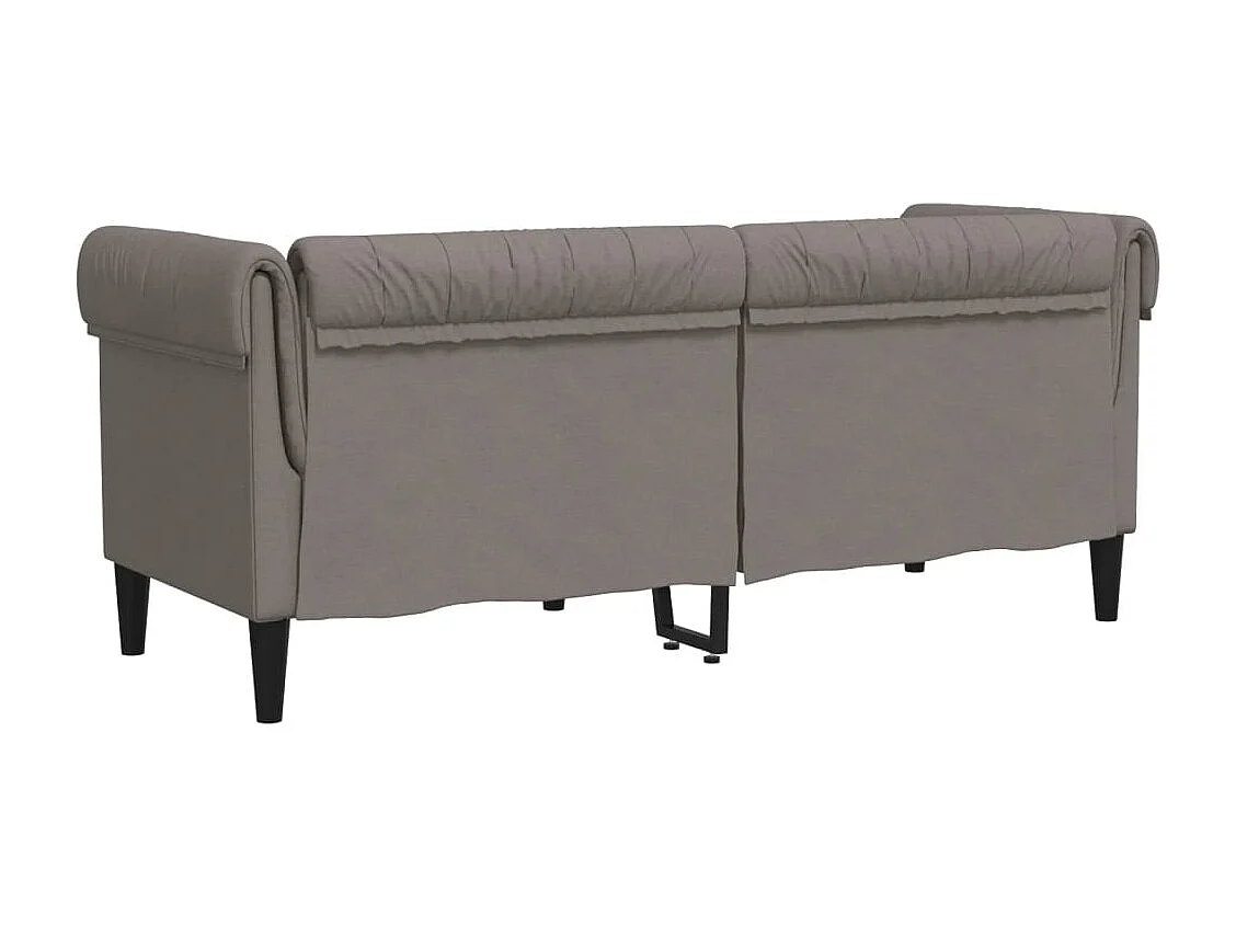 Canapé Chesterfield 2 places taupe tissu