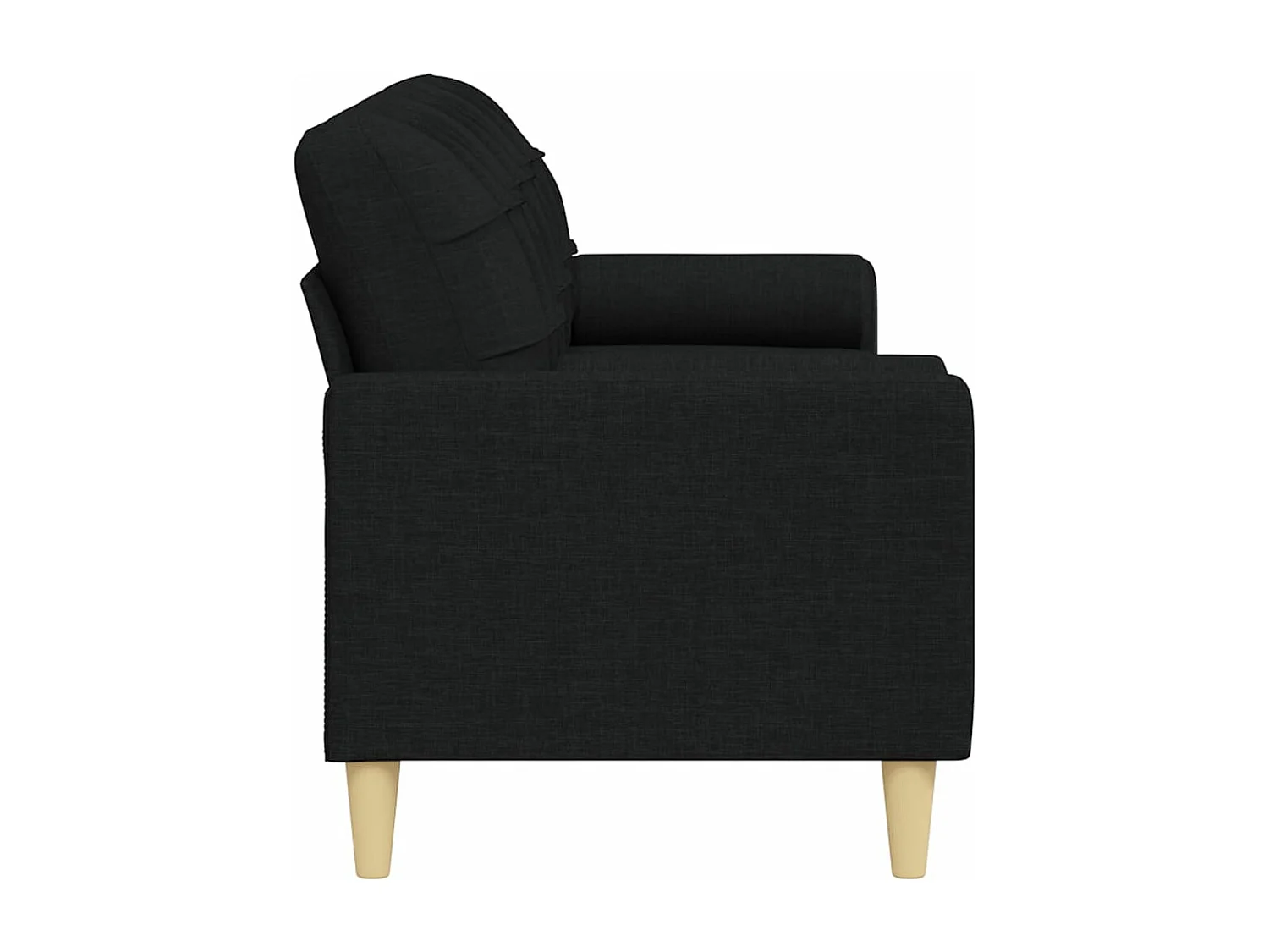 Canapé 3 places avec oreillers décoratifs noir 210 cm tissu