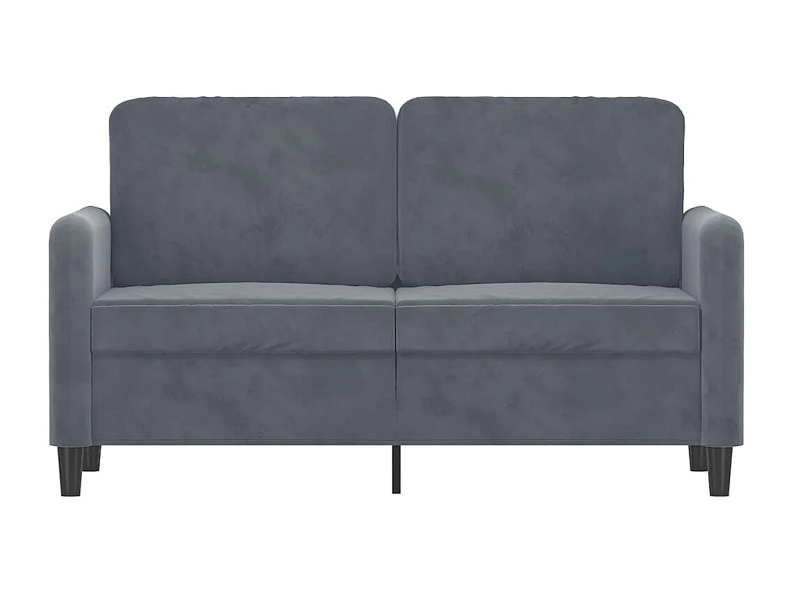 Sofá de 2 lugares 120 cm veludo cinza-escuro