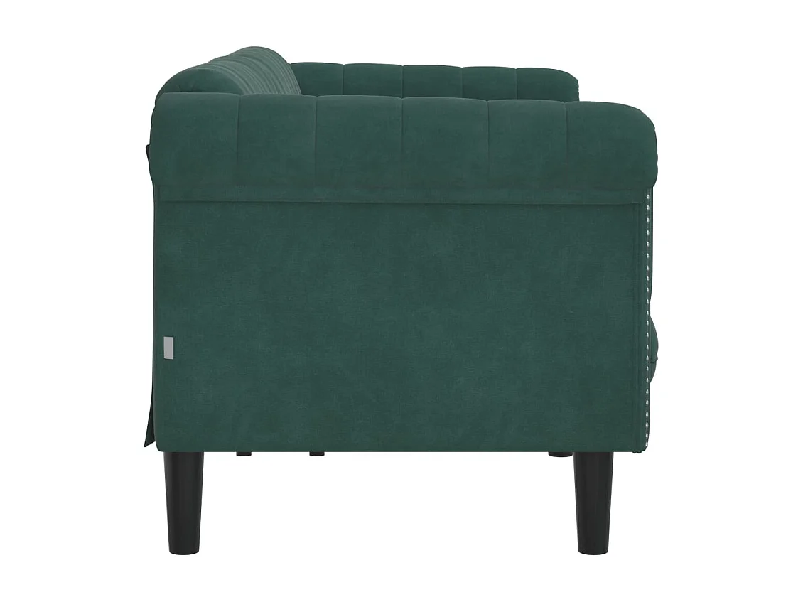 Sofa 3-Sitzer Dunkelgrün Samt