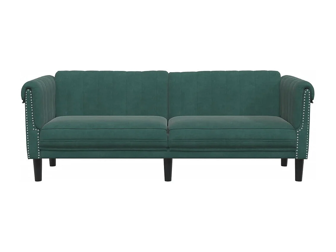 Sofa 3-Sitzer Dunkelgrün Samt