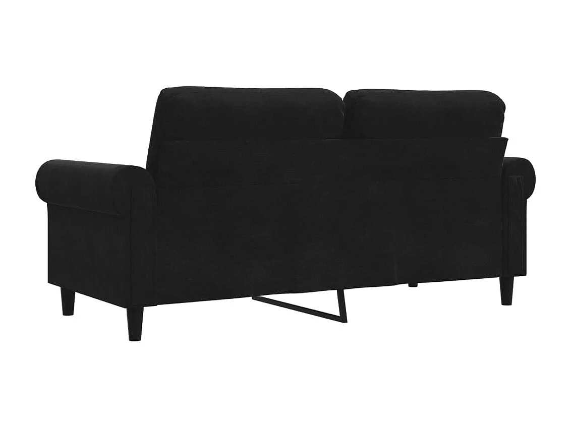 Tweezitsbank 140 cm fluweel zwart