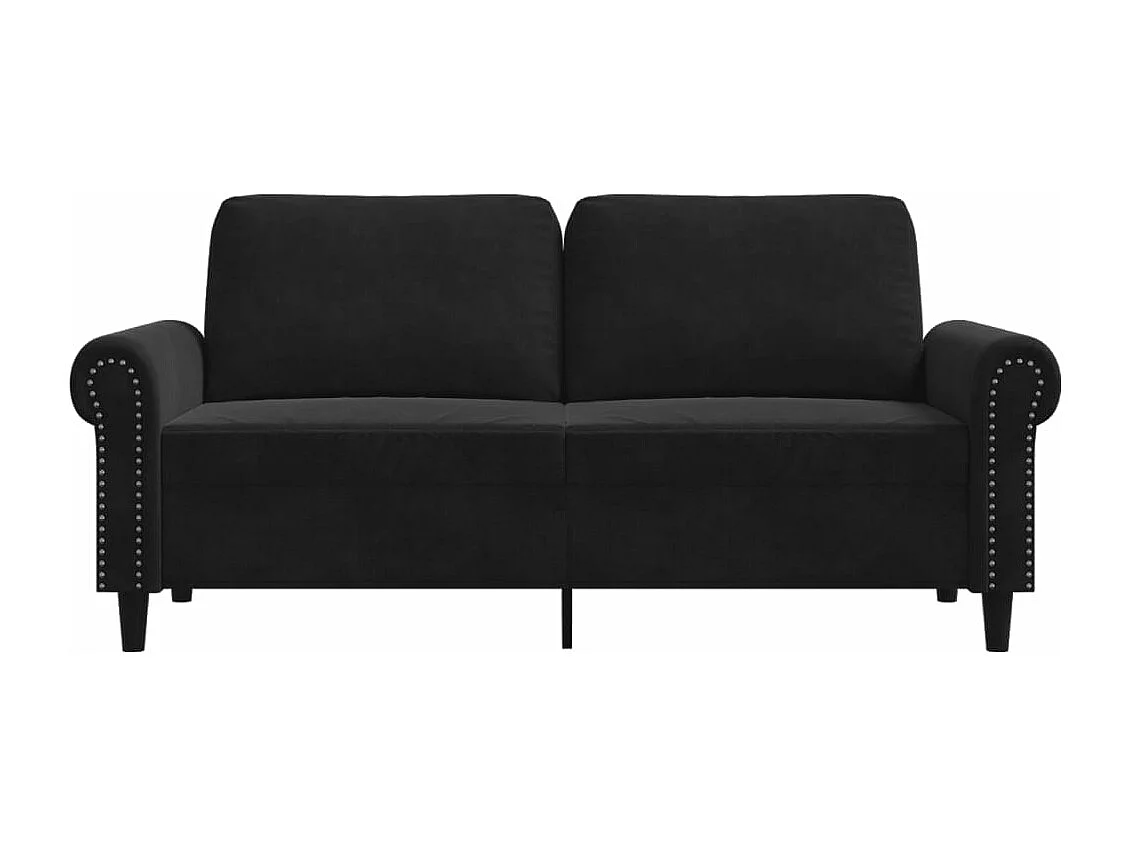 Divano a 2 Posti Nero 140 cm in Velluto