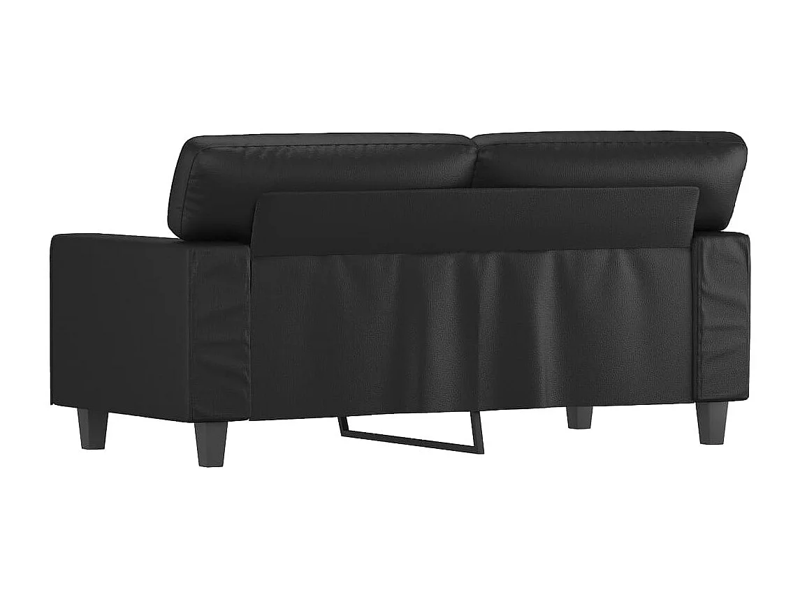 Canapé à 2 places Noir 120 cm Similicuir