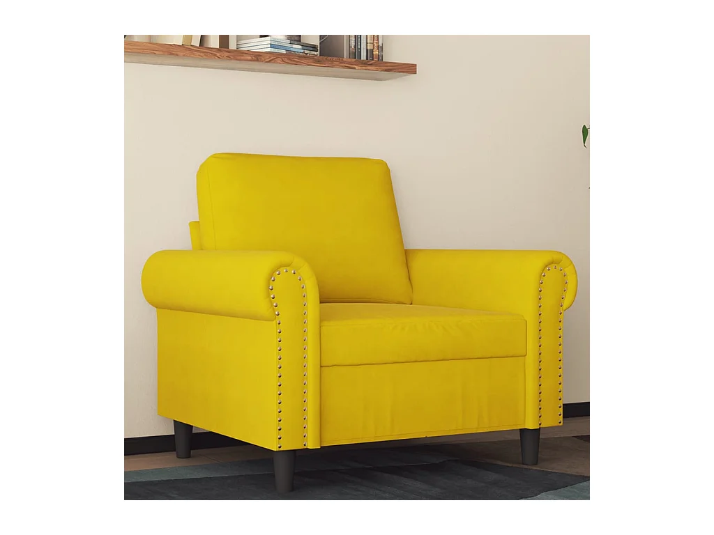 Fauteuil Jaune 60 cm Velours