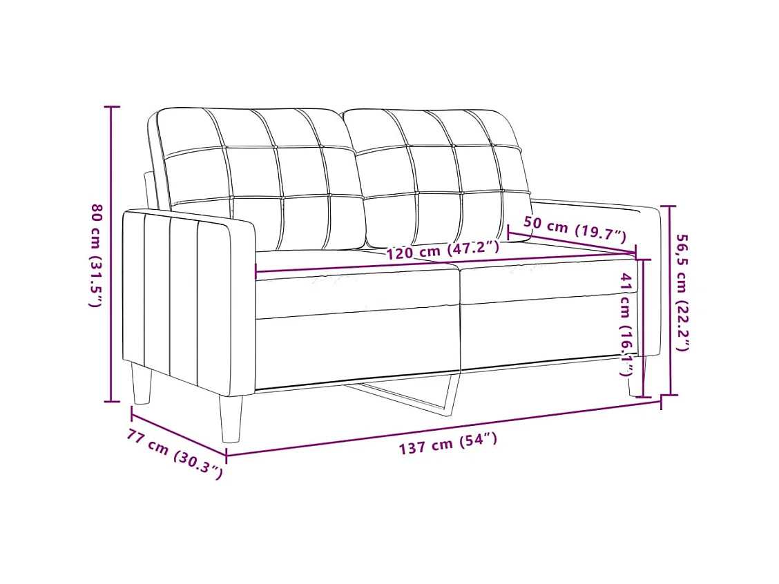 Ensemble de canapés 2 pcs avec coussins et traversins velours