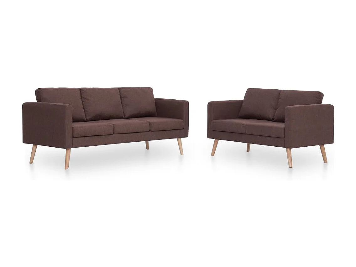 Ensemble de canapé 2 pcs tissu marron
