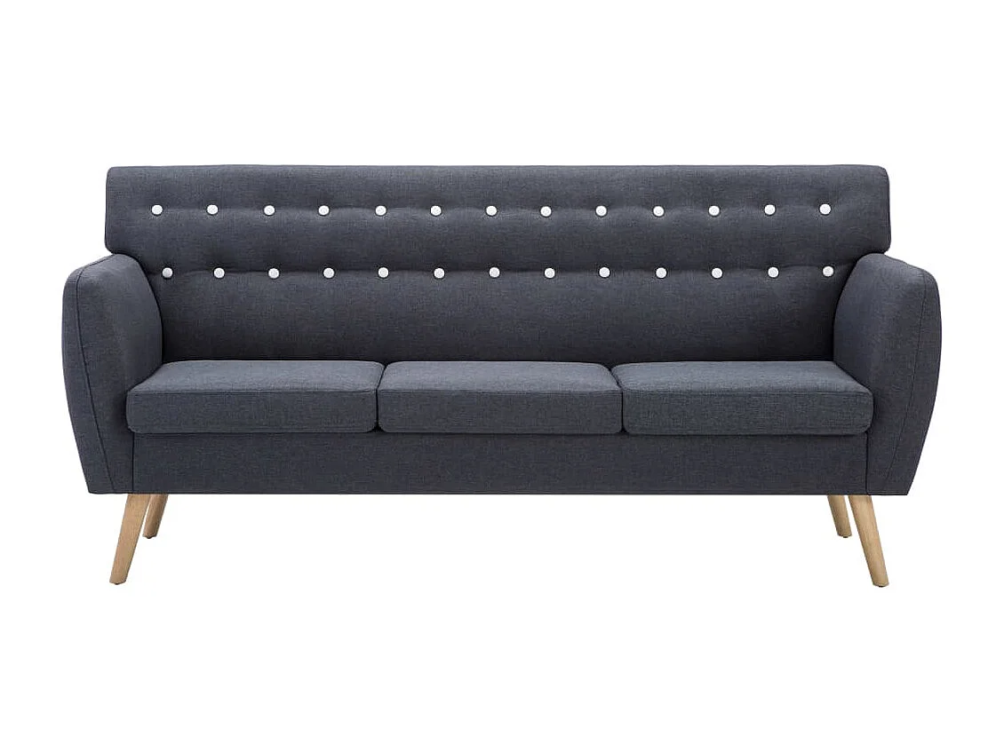 Canapé à 3 places Revêtement en tissu 172x70x82 cm Gris foncé