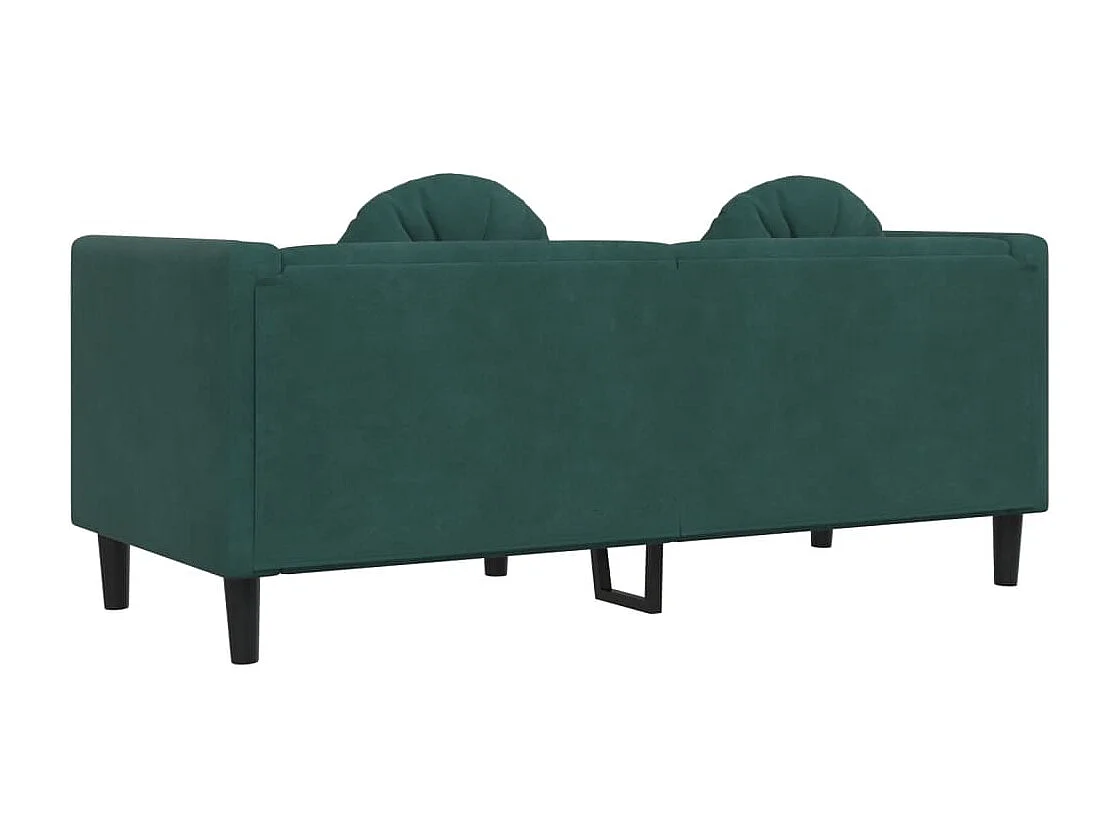 Sofá com almofadões 2 lugares veludo verde-escuro