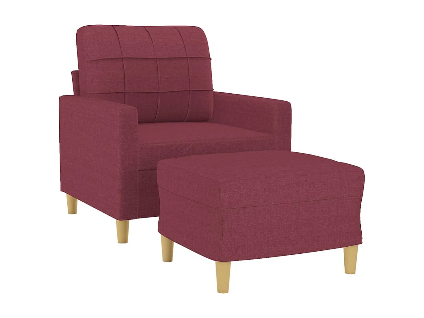 Poltrona com apoio de pés 60 cm tecido vermelho tinto