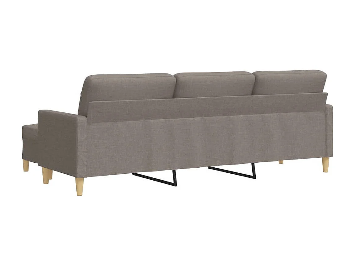 Canapé à 3 places avec repose-pieds Taupe 210 cm Tissu