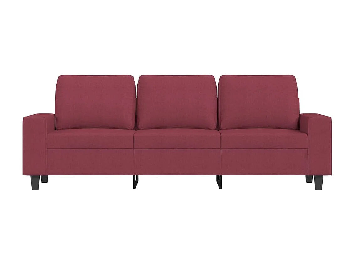 Canapé à 3 places avec repose-pieds Rouge bordeaux 180 cm Tissu