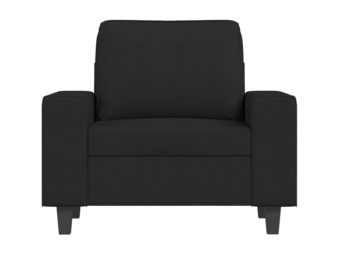 Fauteuil avec repose-pied Noir 60 cm Tissu