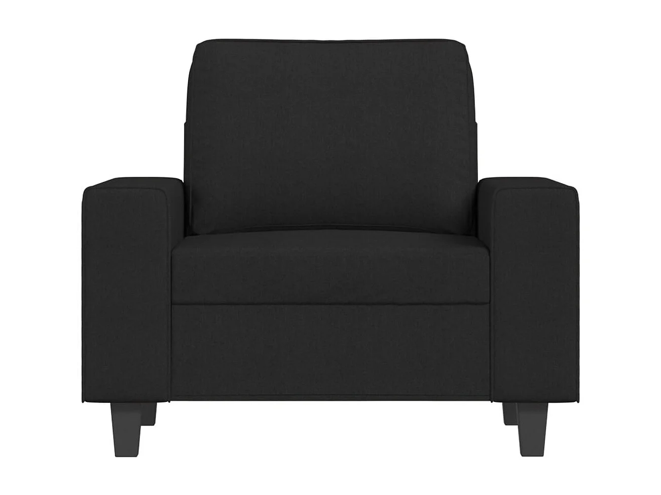 Fauteuil avec repose-pied Noir 60 cm Tissu