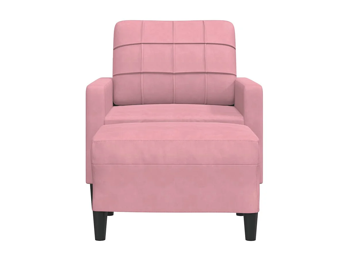 Fauteuil avec repose-pied Rose 60 cm Velours