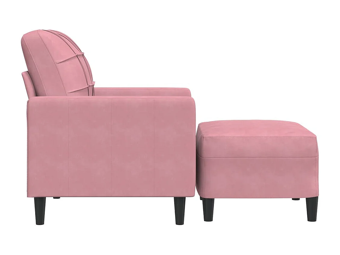 Fauteuil avec repose-pied Rose 60 cm Velours