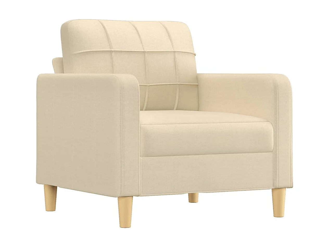 Sessel mit Hocker Creme 60 cm Stoff