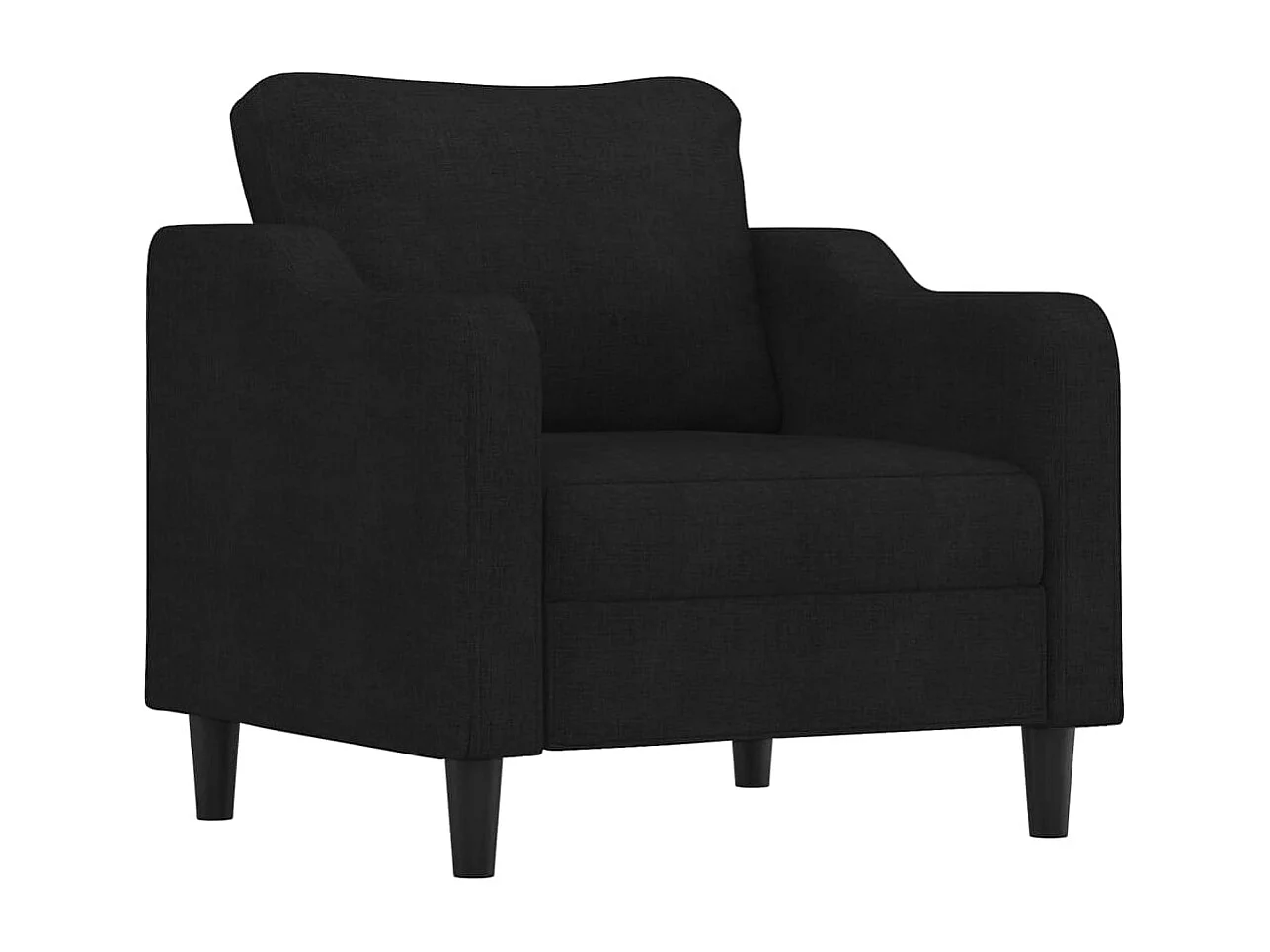 Fauteuil avec repose-pied Noir 60 cm Tissu