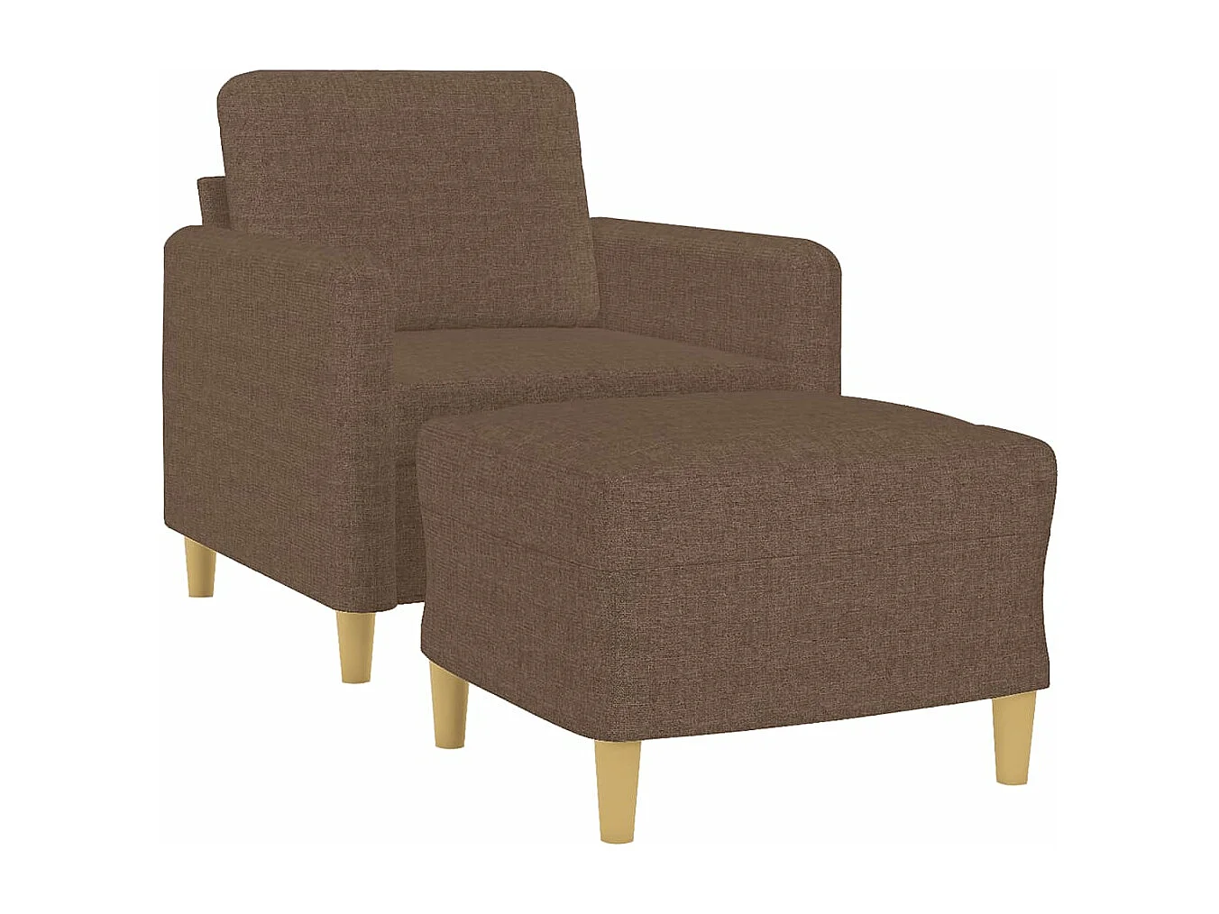 Poltrona con Poggiapiedi Marrone 60 cm in Tessuto