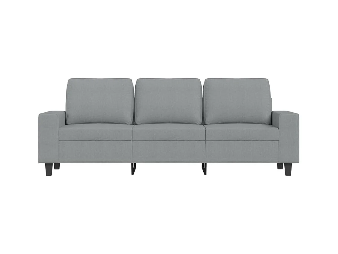 Canapé à 3 places avec repose-pieds Gris clair 180 cm Tissu