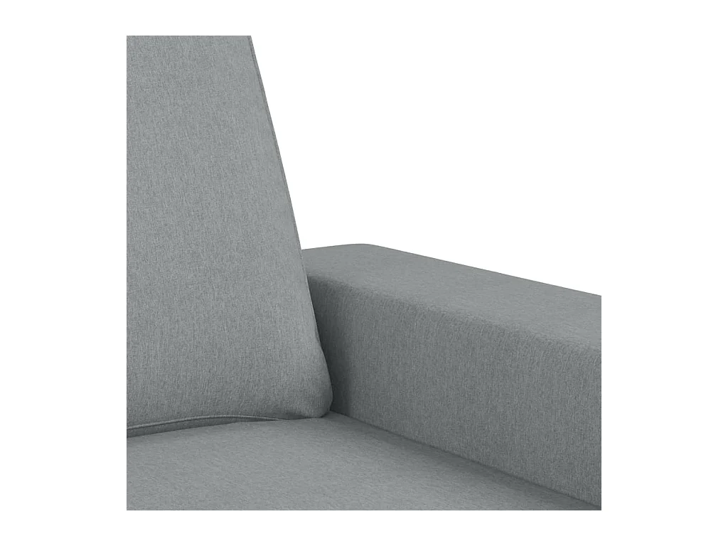 Canapé à 3 places avec repose-pieds Gris clair 180 cm Tissu